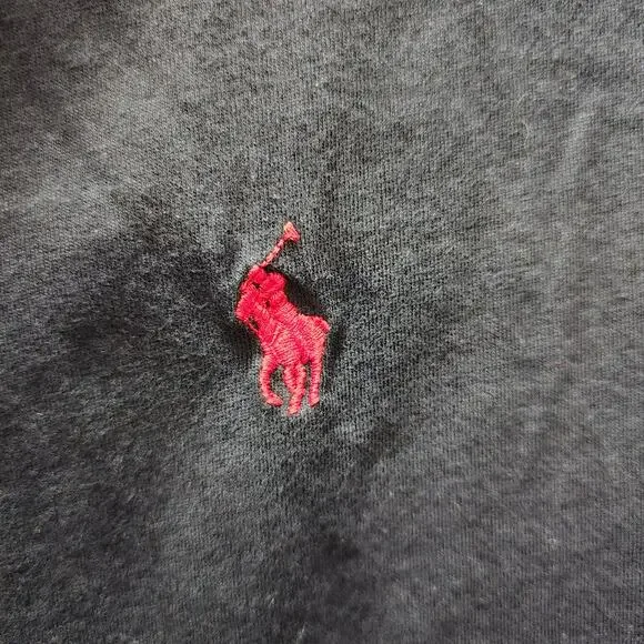 Polo Ralph Lauren Jersey Hooded T-shirt in black long sleeve hooded men's medium - Picture 2 of 10